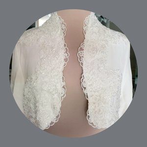 Blue Ribbon UK lace crepe jacket shrug bolero 14